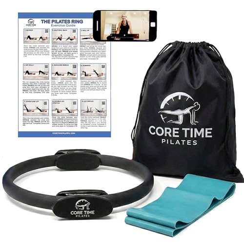 Pilates Ring- Inner Thigh Exerciser- Arm Exerciser- Thighmaster- Core Trainer- Gym Ring-Infinity Hoop- Exercises Included- Professional Design- Padded Handles-Instructor Designed
