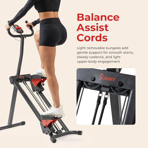 Sunny Health & Fitness Stair Stepper & Climber Exercise Equipment for Home Workout, Compact Cardio Training Machine - color: Orange