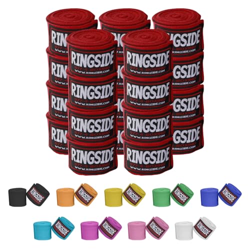 RingsideBoxing Handwraps - color: Red, size: 10 Pairs