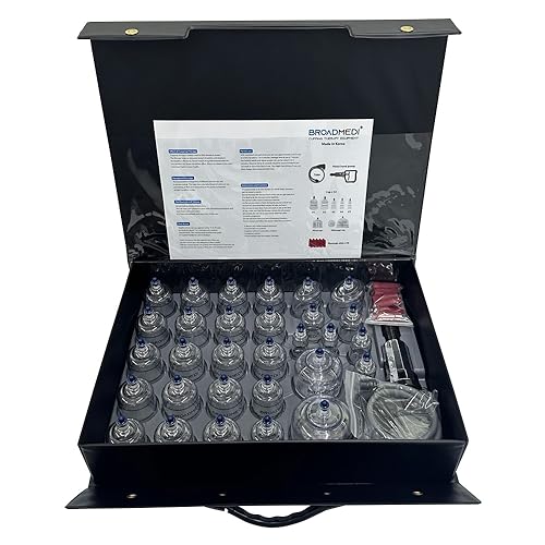 Premium Cupping Therapy 30 Cups Set, Including Pump Handle, Extension Tube, Massage Sticks, Made in Korea - size: 30 Cups