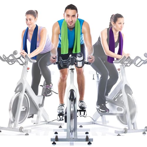 Hosuly 30 Pack Cooling Towels, 40"x12" Ice Breathable Soft Chilly Sweat Rag Microfiber Workout Rags for Gym Cooling Towels for Neck and Face for Yoga Golf Sport Running - color: Dark Blue, Light Green, Purple
