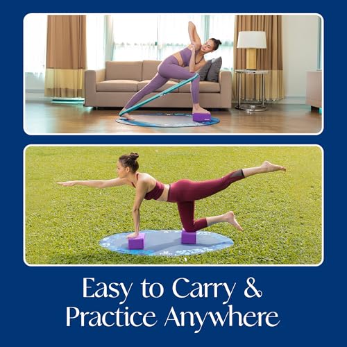 Tumaz Non-Slip Yoga Blocks，High-Density EVA Foam 2 Pack for Yoga & Pilates | High-Density Support | Lightweight | EVA Foam | Non-Slip Stability | Free Yoga E-Book - color: purple-2ps