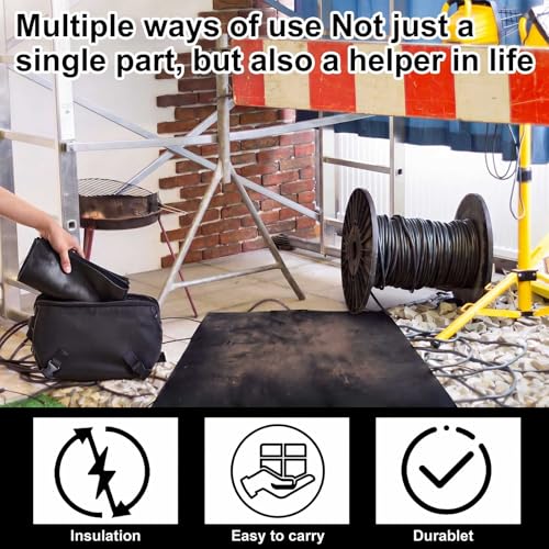 1 Pcs Electrical Rubber Mat 1000v Insulated, 20" x 20" High Voltage Electrical Safety Rubber Mat Non Slip Dielectric Floor Mats for Electrician Workshop Control Panel, Black - color: Black, size: 20" X 20" X 0.06"
