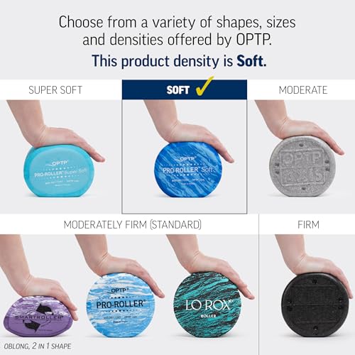 OPTP PRO-Roller Soft Density Foam Roller – Round, Blue, 36" x 4" | Low density soft foam roller for physical therapy, Pilates, yoga foam roll exercises, and muscle recovery, blue 36" x 4" - color: Blue 36" X 4"