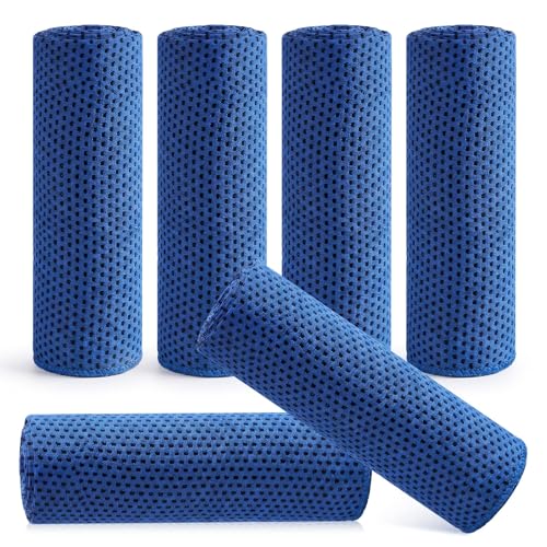 Hosuly 6 Pack Cooling Towels 40"x12" Ice Towel Cooling Neck Wraps Soft Breathable Chilly Stay Cool in Summer for Sports Yoga Golf Gym Activities (Dark Blue) - color: Dark Blue