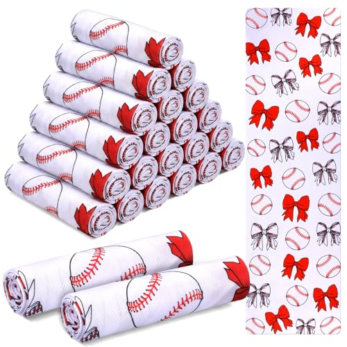 Moukeren 24 Pcs Cooling Towels 40"x12" Bulk Game Day Sports Ice Towel Quick Dry Breathable Party Favors for Team Coach Gift - style: Baseball