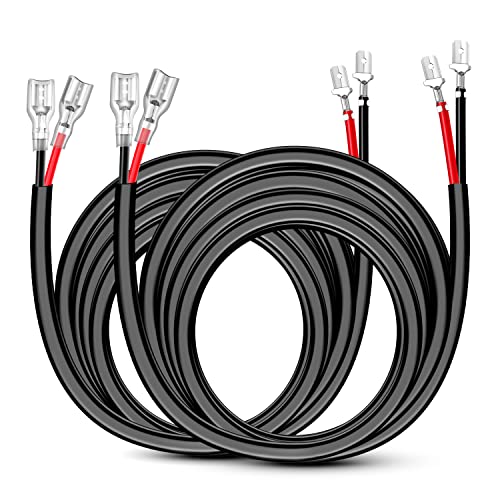 Nilight 2 PCS 14 AWG 10 Feet Wiring Harness Extension Kit for LED Light Bar Pods Work Off Road Auxiliary Ditch A-Pillar Lights Driving Fog Boat Lighting - size: 14AWG -10FT 2Pcs