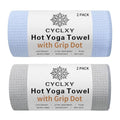2 Pack Hot Yoga Towel with Grip Dot，Stickyfiber Yoga Mat Towels Non Slip for Hot Yoga,Absorbent Microfiber Sweat Anti-Slip Cover,Bikram,Pilates,Exercise - color: Gray / Blue