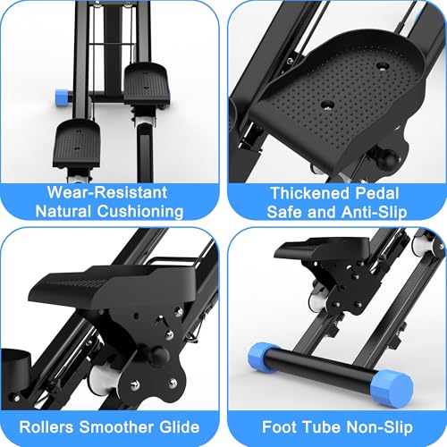 Stair Stepper for Home, Vertical Climber Machine for Full-Body Exercise,265lbs Home-Upgrade Climber Fitness Equipment with Stable Frame Adjustable Handlebar for Women Men - color: Black