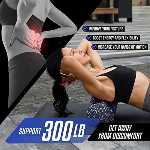 Yes4All Foam Roller, EPP High-Density Material, High Firmness Level, Back Roller for Athlete & Professional, Suitable for Back, Stretching, & Pilates, 12/18/24/36 inch - Blue Speckled, 12 in - color: Blue Speckled, size: 12-inch (Pack of 1)