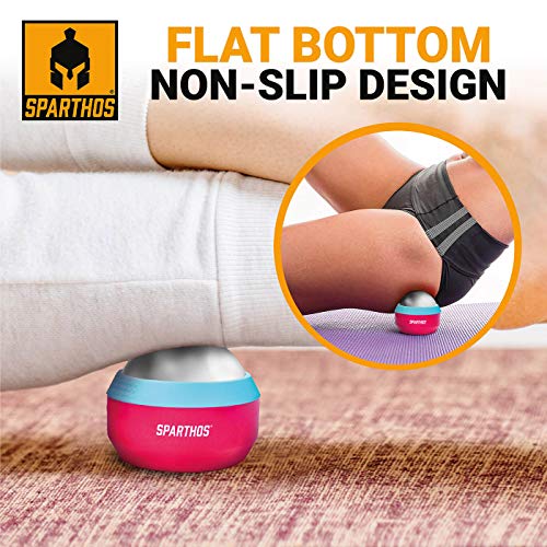 Sparthos Cold Massage Roller Ball - Fitness Cryosphere Massager - Cryo Cryocup Ice Massage Cups - for Muscle, Face, Body Muscles - Manual Polar Icing Cooling Balls - Recoup Message (Wild Pink, 60mm) - color: Wild Pink, style: 60mm (Pack of 1)