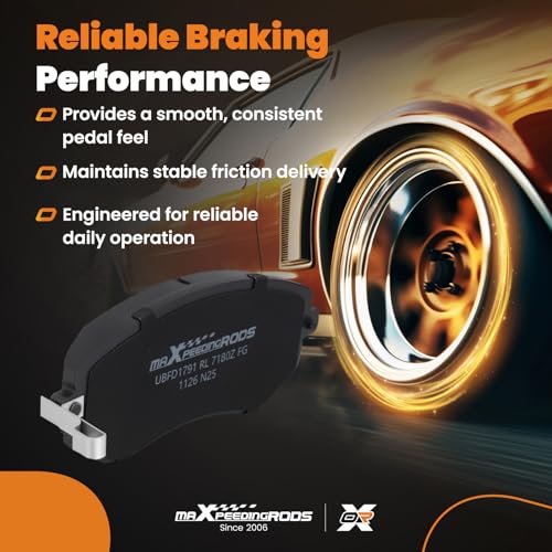 maXpeedingrods D929 P-929 NAO Ceramic Front Brake Pad Set for Saab 9-2X 2005-2006, for Subaru Baja 2003-2006, Forester 2003-2013, Impreza 2002-2013, Legacy Outback 2001-2013 - size: D929&P-929