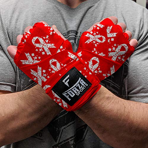 Forza Sports 180" Mexican Style Boxing and MMA Handwraps - color: Autism Awareness Red