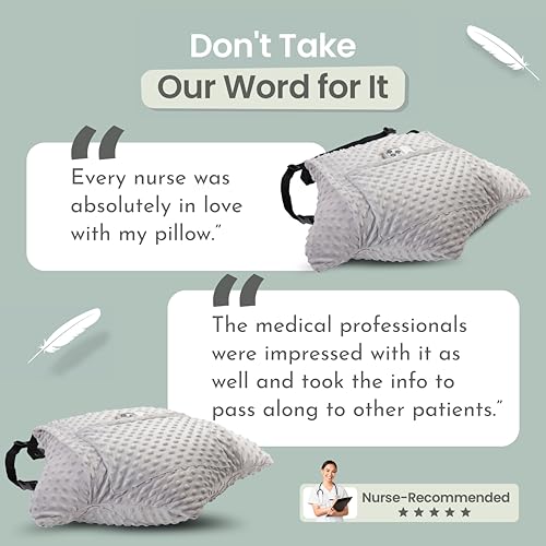 MOYOAMA Hysterectomy Pillow Post Surgery – Form-Fit Support Shield with Secure Straps, 2 Pockets, & Cozy Muff – After Hysterectomy Recovery Must-Haves, Post-Op C-Section Pillow Post Surgery Gifts - color: Moonlight Grey