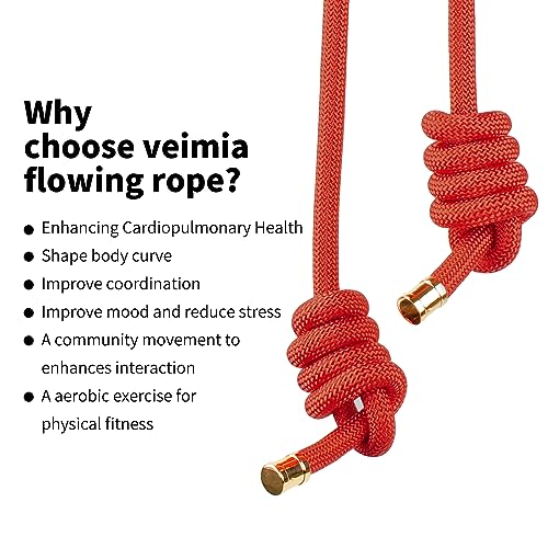 veimia Flow Rope for Fitness High Performance Double Woven Workout Rope Adjustable Flow Jump Rope for Men Women Training Indoor Outdoor Cardio Exercise Rope for beginner - color: Rose red