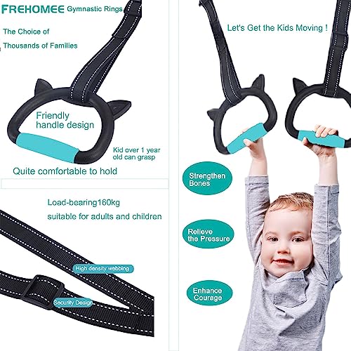New Professional Gymnastic Rings,Both for Adults and Kids,Support 550 LBS,Home Fitness Equipment,Indoor and Outdoor Pull-up Bar for Stretching and Height Increase,with Adjustable Straps - color: Blue