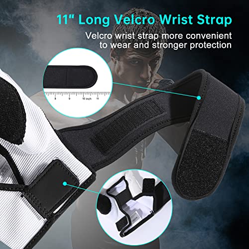 Kickboxing Sparring Gloves TKD Gloves for Men Women Half Finger Boxing Gloves Fighting Gloves Boxing Gloves for Punching Bag Training Gloves for Men Women Black - color: white, size: X-Large