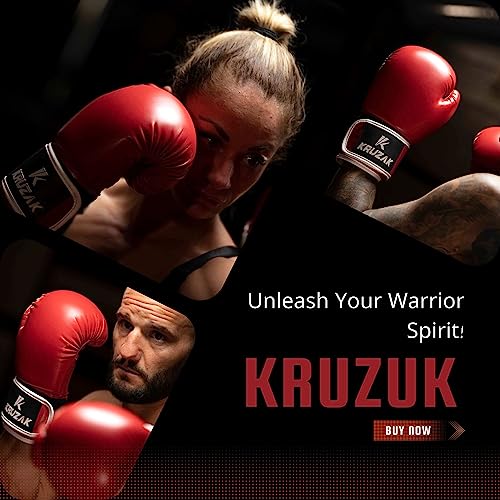 Kruzak Boxing Gloves for Men & Women, Sparring & Kickboxing Gloves, Muay Thai & MMA Gloves, 8-16 oz - color: Red, size: 10 oz