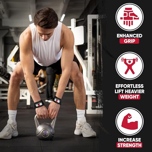 Lifting Straps for Weightlifting, Weightlifting Cotton Straps with Neoprene Padding for Men women Gym Wrist Straps for Bodybuilding powerlifting, Strength Training and Deadlifting - color: BLACK
