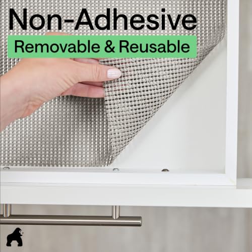 GORILLA GRIP powerGRIP Drawer Shelf and Cabinet Liner, Thick Strong Hold, Non-Adhesive Liners Protect Kitchen Cabinets and Cupboard, Bathroom Drawers, Easy Install, Breathable Mat, 12" x10' Light Gray - color: Light Gray, size: 12" X 10', style: 12" x 10'