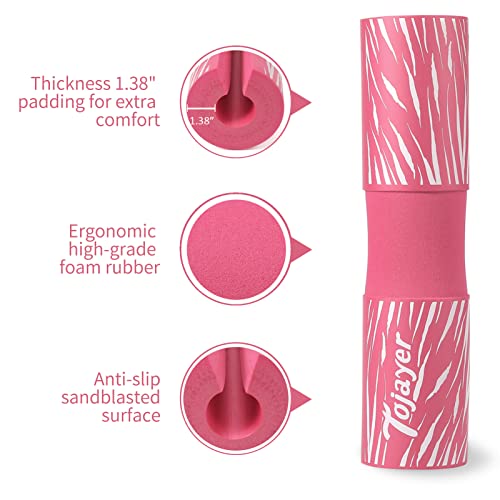 Squat Pad Barbell Pad for Workout, Neck & Shoulder Protective Foam - color: Pink