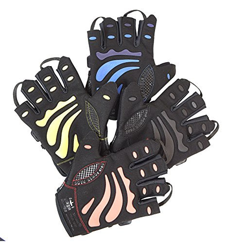 Gym Gloves Protect Your Hands & Improve Your Grip Weightlifting Grips - color: Blue with 2.5" Wrist Wraps, size: Large