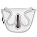 BigTeeth Golf Mallet Putter Head Cover Golf Club Protector Fit for Odessey Backstryke Centre Shaft Putter - color: White