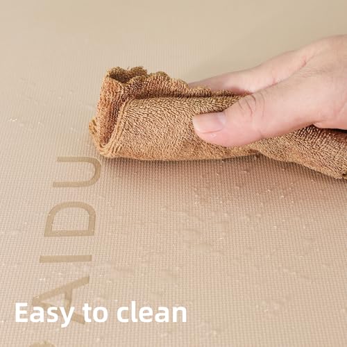 PAIDU Yoga Mat Non Slip Anti-tear,extra thick-2/5 inch（10MM）High Resiliency Professional POE Yoga Mats for Women Men Kids,72"x24"inch,Workout, Yoga, Pilates and Floor Exercise, with Carrier Strap - color: Beige+Black.