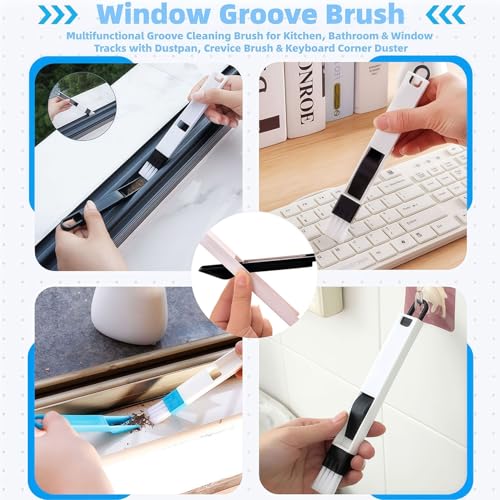 23Pcs Crevice Cleaning Brush Set, Hard Bristle Scrub Brushes Tools for Deep Cleaning Gap, Multifunctional Grout Brush for Tile Lines, Sliding Door, Sill, Shutter, Bottle, Corner, Sink, Teapot