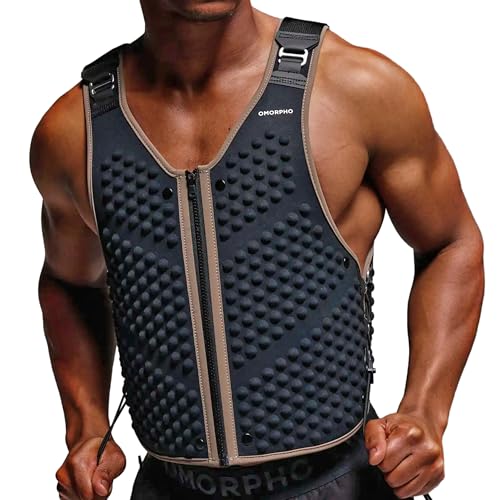 OMORPHO Men’s 20 lb G-Vest Icon Bundle adjusts from 10 lb to 20 lb with included G-Pack weight panels. Low-profile, fully adjustable comfort fit for walking, hiking, running, and training. - color: Luxe