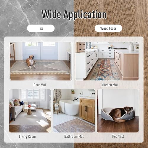 Rug Pads Gripper, Anti Slip Carpet Grippers for Vinyl Floors, Area Rug Pad Grippers Extra Sticky on Tile, Non-Slip Rug Pads Stopper for Hardwood Floor Rug Tape Stickers 12x12cm 4 Pieces - size: 4 PCS Triangle