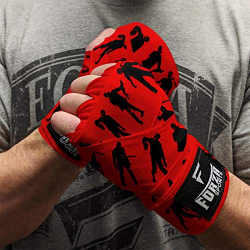 Forza Sports 180" Mexican Style Boxing and MMA Handwraps - color: Zombie Red