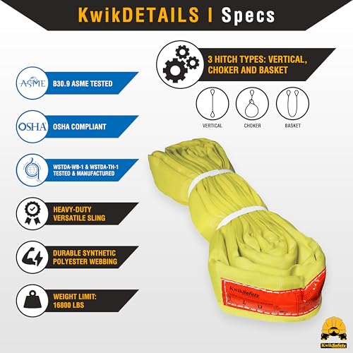 Heavy Duty Lifting Strap - Anaconda - Endless Loop Strap for Industrial Lifting Slings - Yellow - 3" x6' - color: Yellow, size: 3"x6' | 8,400 lbs