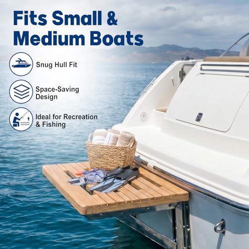 Novabright Teak Swim Platform for Boats, Marine Teak Wood Decking Step/seat, 18" x 15" x 1.3" Non-Slip Boat Boarding and Resting Accessory Universal Replacement for Yacht, Sailboat, Dock