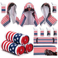 6 Pcs Cooling Hoodie Towel American Flag Ice Cooling Towels Eagle Cool Face Neck Towel Cool Rags for Sports Sun Protection Sweat Lasting Reusable Gym Camping Outdoor Cycling Hiking Running