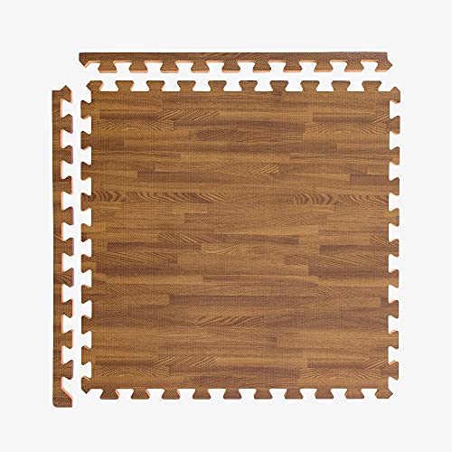 IncStores Premium Soft Wood Print Foam Flooring Tiles | Interlocking Foam Tiles for Home, Gym, Training and Yoga | 3/8 and 5/8 Inch - color: 5/8" - Light Oak, size: 48 Sq Ft