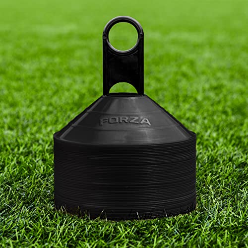 FORZA Multi-Sport Training Marker Cones | Pack of 50 or 1000 Soccer Cones in 8 Vibrant Colors - Durable Construction, Portability and Convenient Storage with Holder - color: Black, size: Pack of 1000