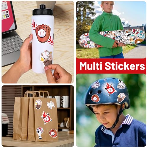 Baseball Party Favors, 12 Pack Baseball Water Bottles with 300 PCS Stickers, 20 oz Sports Squeeze Bottle, BPA-Free Reusable Water Bottles Bulk for Boys, Gifts For Team - style: 1# 12 Pack-Baseball