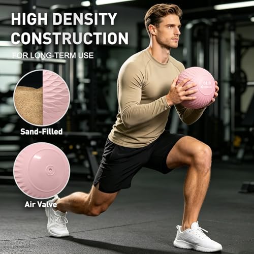 Slam Ball Medicine Ball Weighted Balls for Exercise and Workout, Strength, Cardio, Cross-Training and Core Workouts - color: Pink, size: 8 LB