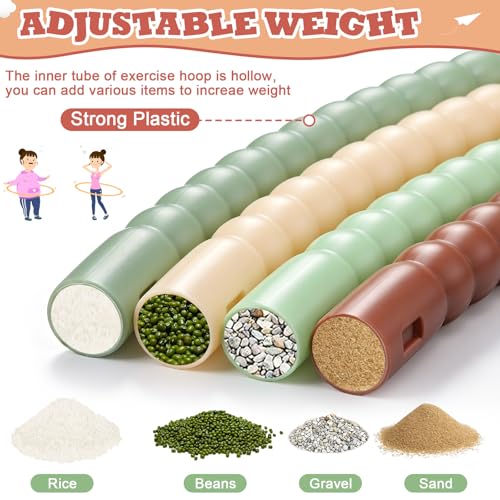 Vinsot Detachable Plastic Hoops for Kids, Adjustable Exercise Hoops Equipment for Sports, Dance, Outdoor Games, Parties and Pet Training - color: Earth Tone Mix