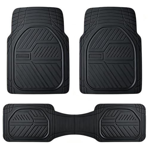 Coverado Car Floor Mats All Weather Waterproof Deep Dish Anti-Slip Car Mats Full Set, Heavy Duty Rubber Floor Mats for Cars, Universal Trim to Fit Automotive Floor Mats for Cars Trucks SUV, Black - color: Deep-Black