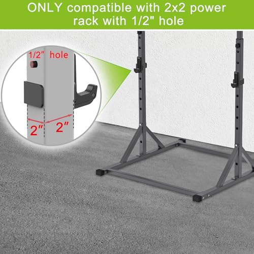 SELEWARE Solid Steel J Hooks for 2" x 2" or 3" x 3" Tube Power Cage with 1" 1/2" or 5/8" Hole Squat Rack Attachment, J-Hook Barbell Holder for Power Rack, Set of 2 - color: For 1/2" Hole of 2x2 inch Rack