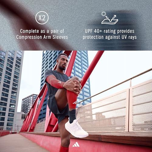 adidas Climacool Compression Arm Sleeves - color: True Red, size: Youth