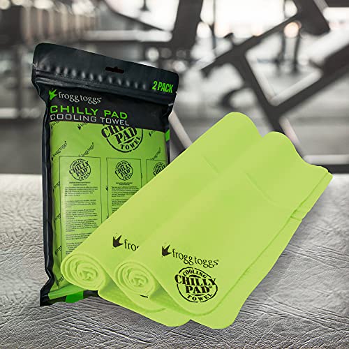 FROGG TOGGS Chilly Pad Cooling Towels, 2 Pack, 33" x 13" - color: Lime - 2 Pack