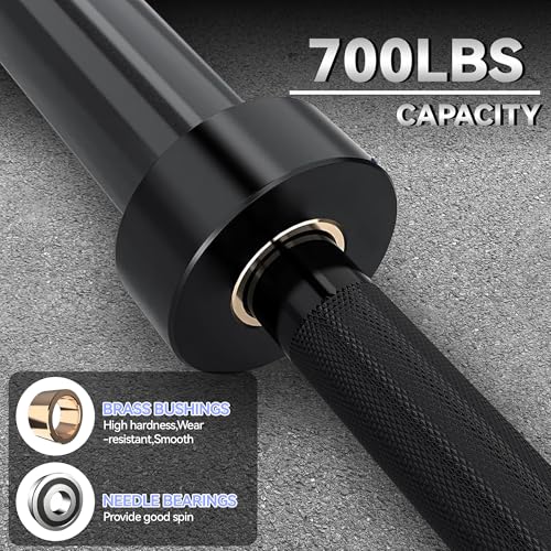 Olympic Barbell Bar for Weightlifting - 7FT Heavy Duty (1500LB/700LB), 4FT Short (500LB), 47" EZ Curl Bar - Fits 2" Standard Plates - Home Gym Strength Training