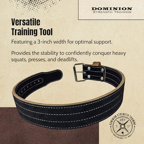 Suede 3-inch Weightlifting Belt - Premium Powerlifting Support with Enhanced Grip Technology - color: Black, size: SM, 25-35" Waist Size not Pants Size