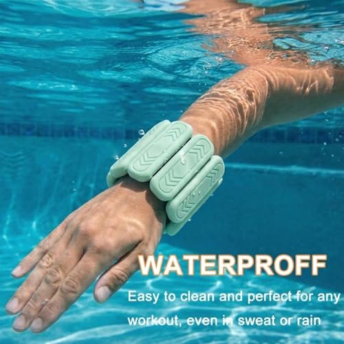 Wrist & Ankle Weights for Women Men, 1lb/2lb/4lb Set of 2 - Adjustable Wearable Weighted Bands, Waterproof Silicone Arm & Leg Weights for Pilates, Yoga, Walking, Dance, Home Workout & Gym - color: Light Green, size: 2lb each weight (4lbs Pair)