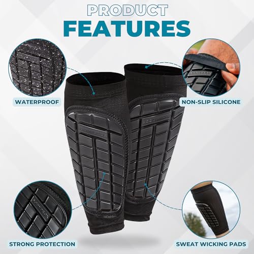 BODYPROX Soccer Shin Guards Sleeves for Men, Women and Youth - size: X-Small