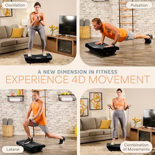 Lifepro Rumblex Plus/Pro 4D Vibration Plate Exercise Machine with 60 Speeds | 3 Motors, 7 Training Modes, Bluetooth Speaker, Wristband Remote — Vibration Plate for Lymphatic Drainage, Muscle Activation - color: Black, size: Large
