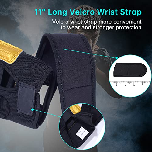 Kickboxing Sparring Gloves TKD Gloves for Men Women Half Finger Boxing Gloves Fighting Gloves Boxing Gloves for Punching Bag Training Gloves for Men Women Black - color: Golden, size: Large